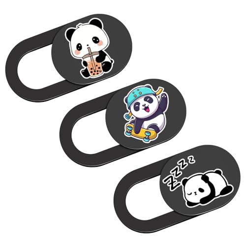 Webcam Cover, 0.03 inch Ultra Thin Laptop Camera Cover, Anti Hacking Camera Cover for MacBook, iMac, Cell Phone, Tablet, Desktop PC, iPad and iPhone 6/7/8 Plus, Great for Protect Privacy & Security - color: Energetic Panda