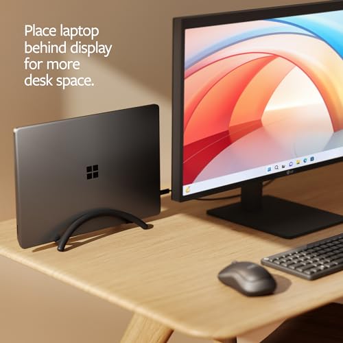 Twelve South BookArc Flex Vertical Laptop Stand – Space-Saving MacBook Stand, Adjustable Holder for Desk, Single Slot Dock for Monitor Display, Non-Slip, Upright Storage, Black