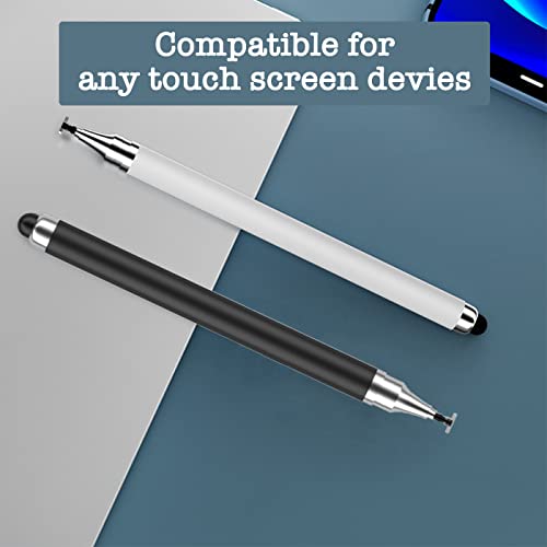 Tablet Stylus Pen for Android/iPhone/Touch Screens/Samsung/Kindle Fire HD,Universal Stylist Capacitive Pens 2 in 1 Pencil Holder for Galaxy Tab A8/A7 Lite/S6/Note 10/Apple iPad/14 Pro Max/13/12/11/SE