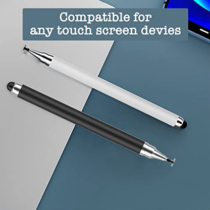 Tablet Stylus Pen for Android/iPhone/Touch Screens/Samsung/Kindle Fire HD,Universal Stylist Capacitive Pens 2 in 1 Pencil Holder for Galaxy Tab A8/A7 Lite/S6/Note 10/Apple iPad/14 Pro Max/13/12/11/SE