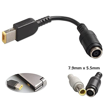 JMT DC 7.9 x 5.5mm Round Jack to Square USB Plug Converter Laptop Power Adapter Connector Cable Compatible for Lenovo ThinkPad IBM Charger (15cm,7.9mm Male-USB Female) - color: 7.9mm Male-USB Female