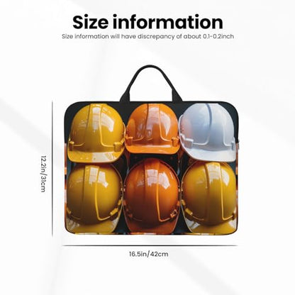 14 Inch Laptop Sleeve Case Waterproof Travel Laptop Bag Handbag Shockproof Protective Computer Cover Construction Helmets Carrying Bag Briefcase with Handle for 13-14 Inch Notebook