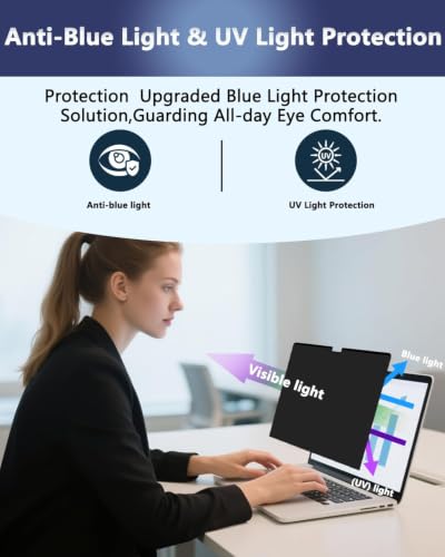 Magnetic Laptop Privacy Screen for 16 Inch 16:10 Aspect Ratio | Screen Size is 13.57 in Wide and 8.48 in High, Removable, Anti Glare, Anti Blue light,Compatible With HP Dell Lenovo Thinkpad - color: Magnetic Laptop 16 Inch 16:10