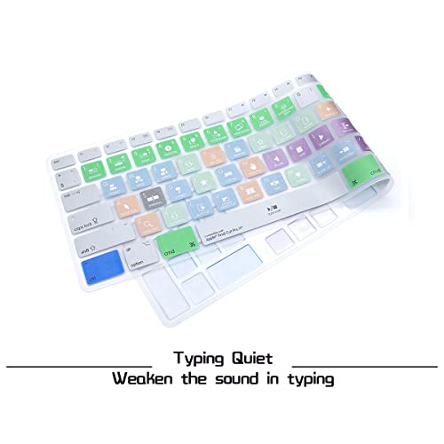 HRH for iMac G6 MB110LL/B MB110LL/A A1243 Keyboard with Numeric Keypad NumberPad Print:Final Cut Pro X Functional Shortcuts Hot Keys Design Silicone Keyboard Skin Cover [US/EU Layout] - color: Z-Final Cut Pro X