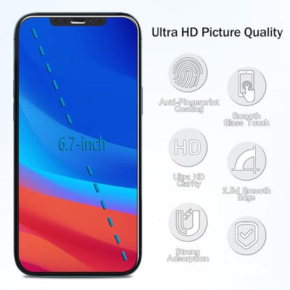 2 Pack Screen Protector Designed for iPhone 12 Pro Max 6.7-inch Anti Blue Light Tempered Glass Film, Easy to Install, Bubble Free - size: iPhone 12 Pro Max 6.7-inch
