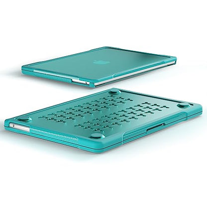 Batianda Ultimate Slim Case for MacBook Air 13.6 inch 2022-2026, Blue | Fits M2/M3/M4/M5 Model, Lightweight Slim Design, Carbon Fiber Side Texture, Matte Translucent Rugged Hybrid Protective Shell - color: S-Blue