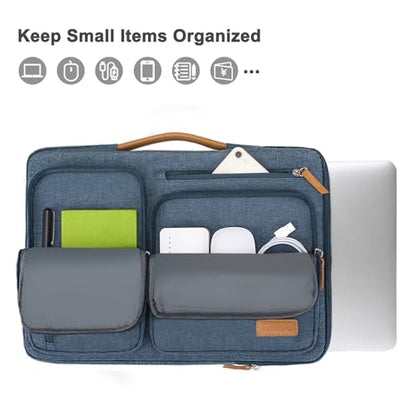 MOSISO 360 Protective Laptop Case 14 inch, 14 inch Laptop Sleeve Compatible with HP Lenovo Dell ASUS Acer, HP, Dell Latitude, Lenovo, Side Open Carrying Case with 4 Zipper Pockets&Handle, Haze Blue - color: Haze Blue, size: 14 inch