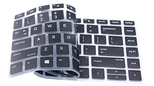 Silicone Keyboard Cover Skin Compatible for 14" HP ProBook 440 445 G5 G6 G7, HP ProBook 430 G5 13.3", HP ProBook x360 440 G1, HP ProBook 640 G4 G5 (Black) - color: Black