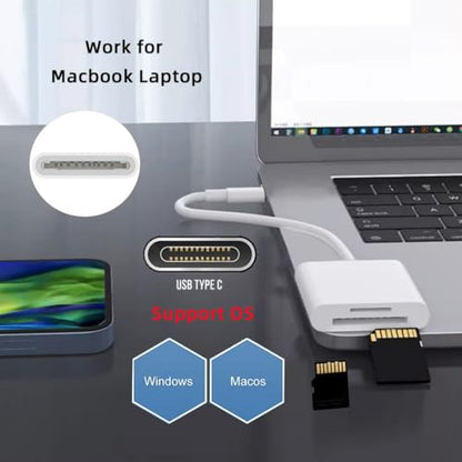chenyang 2 in 1 USB C to TF Micro SD SDXC SDHC Card Reader Adapter 480Mbps Compatible with Laptop Tablet Phone - style: SD Card 2 IN 1