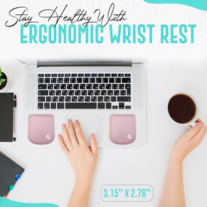 Ultra-Thin Laptop Wrist Rest Pads (Pastel Pink) - color: Pastel Pink