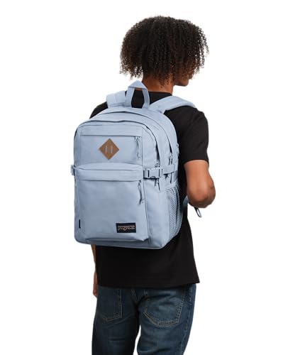 JanSport Main Campus FX Backpack - Travel or Work Bag w 15-Inch Laptop Pack with Leather Trim, Blue Dusk - color: Blue Dusk