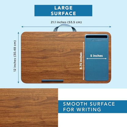 LAPGEAR Home Office Lap Desk – Espresso Blue, Fits 15.6” Laptops - color: Espresso Blue, size: Home Office W/Device Ledge