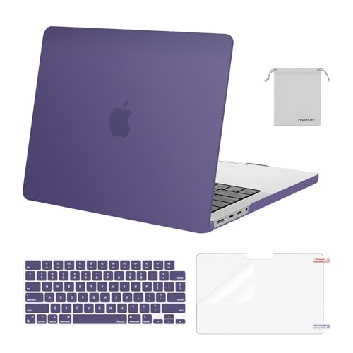 MOSISO Compatible with MacBook Pro 14 inch Case M5 2026 M4 2025 M3 M2 M1 2024-2021 A3427 A3426 A3434 A3112 A3185 A3401 A2918 A2992 A2779 A2442,Hard Case&Keyboard Skin&ScreenFilm&Pouch, Imperial Purple - color: Imperial Purple