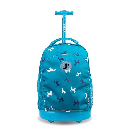 J World Sunny Rolling Backpack for Kids. Roller Bag With Wheels, Puppy - color: Blue