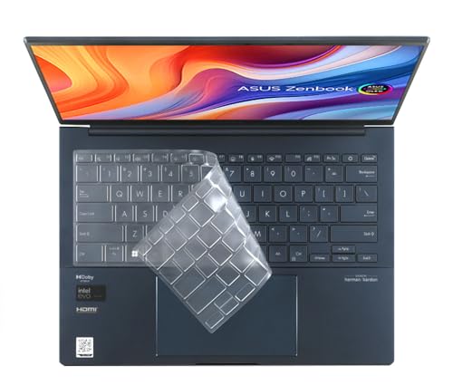 Clear Keyboard Skin Compatible for ASUS Zenbook 14/14 X OLED UX3405 UX3405M UX3405CA UX3405MA UX3404, Pro 14 OLED UX6404 UX6404VV & Zenbook 14 Flip UP3404 UP3404VA UP3404VA-DS74T Series Laptop