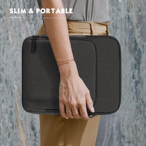 MoKo 13.3-14 Inch Laptop Sleeve Bag Carrying Case with Accessory Pocket | Fits MacBook Pro 14-inch M3/M2, MacBook Pro 13-inch M2/M1, MacBook Air 13.6-inch M2 and Surface Pro 9/8, Black & Gray - color: Black & Gray, size: 13.3-14 Inch