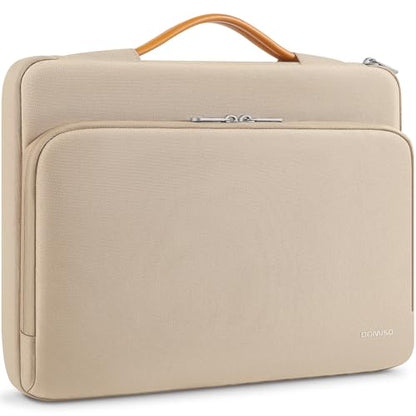 DOMISO 360 Protective Laptop Sleeve 15.6 inch Laptop Case with Handle Laptop Carrying Case for 15 inch MacBook Air/Pro Laptop Case 15.6 inch Compatible with MacBook Air 15 inch M3 2024,Beige - color: Beige, size: 15-15.6 inch
