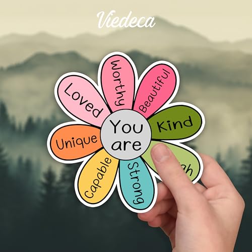 (3Pcs) You are Kind Enough Worthy Loved Strong Enough Sticker Inspirational Vinyl Decals for Tumbler Laptop Water Bottles Books Phone - Size 3x3 Inches