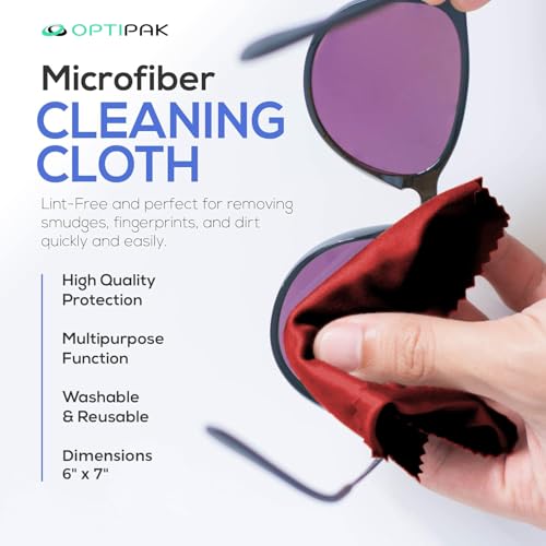 Sparkle Anti-Reflective Safe Lens Cleaner & Repair Kit – (2) 1oz Glasses Cleaner Spray, (2) Microfiber Cloth & Keychain Screwdriver for Eyeglasses, Sunglasses, Lenses & Screens (5 Piece Set) - size: 1 Fl Oz (Pack of 2), style: Red – 2x1oz Lens Spray + 2 M