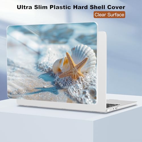 CISSOOK Compatible with MacBook Air 13.6 inch Case A3449 A3240 A3113 A2681 | 2026 2025 2024 2023 2022, 5in1 Set Hard Shell Case Keyboard Cover for MacBook Air 13.6 inch M2 M3 M4 M5, Beach&Shell - color: Air13.6inch-Beach&Shell