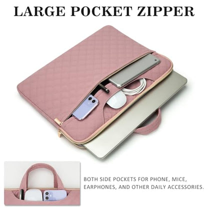 Laptop Sleeve Case Bag 15.6 Inch Polyester Lightweight with Handle Compatible with 16 inch MacBook Pro M1 M2 Pro/Max 15.6 inch Acer ASUS Dell HP Thinkpad Chromebook Gaming Laptop, Pink - color: Pink, size: 15.6"-16"