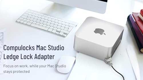 Compulocks Mac Studio Ledge Lock Adapter with Keyed Cable Lock - Secure Your Mac Studio with Durable Silver Locking Solution - Perfect for Home & Office Use - style: Keyed Cable Lock