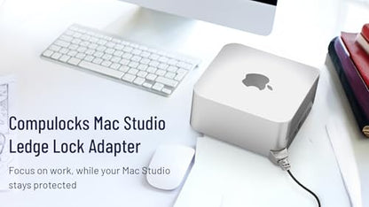 Compulocks Mac Studio Ledge Lock Adapter with Keyed Cable Lock - Secure Your Mac Studio with Durable Silver Locking Solution - Perfect for Home & Office Use - style: Keyed Cable Lock