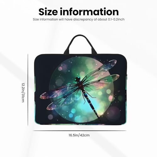 14 Inch Laptop Sleeve Case Waterproof Lightweight Laptop Case BagsGalaxy Animal Dragonfly Travel Laptop Bag With Handle For Women Men