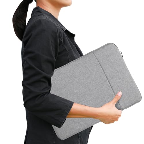 Waterproof 14-inch Laptop Bag Sleeve Gray Shockproof Sturdy Travel Carrying Case for Men and Women