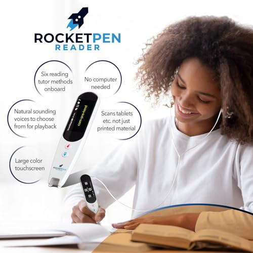 Rocket Pen Reading Tutor Scan Any Surface, Six Decoding Tools–Blue Case | Make reading your new superpower - color: Blue Case