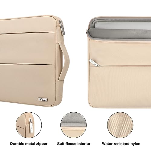 Voova 13.3-13 Inch Laptop Sleeve, Laptop Case, MacBook Case, Apricot | Slim splash-proof 13-inch laptop sleeve compatible with MacBook Pro M1-M4 Max, HP, Lenovo, Acer and Asus for daily use - color: Apricot, size: 12.6-13.6 Inch