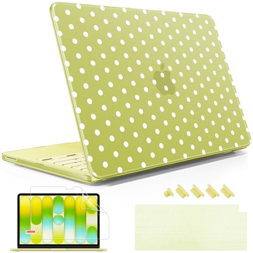 May Chen for MacBook Neo Case 13 inch 2026 | 100% Match Official Color | Pattern printing, Anti-Crack & Scratch & Fingerprint | Protective Hard Shell Cases Laptop Model A3404, Citrus - White Polka dot - color: Citrus - White Polka dot