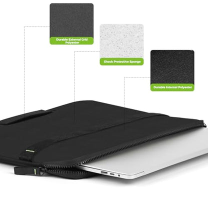 15.6-16 inch Laptop Sleeve Case Protective Briefcase Notebook Computer Bag | Waterproof Polyester, Fits Most Laptop Models, Shockproof Interior, Smooth Zippers, Slim Profile - color: Black, size: 16inch
