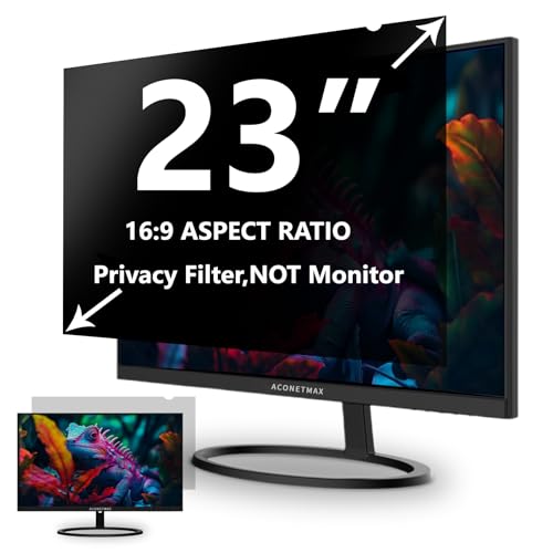 23 Inches Privacy Screen Filter for Computer 16:9 Widescreen Monitor | Removable | Privacy Shield | Anti Glare & Blue Light Filter | UV & Eye Protection | Anti-Scratch Protector Film - size: 23" Privacy Screen (16:9)