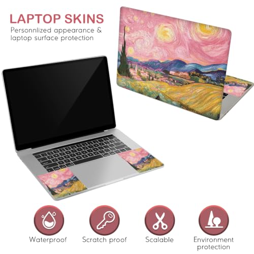 DINKY 15.6 inches Laptop Skin Sticker Netbook Universal Reusable Protector Cover Decal Fits 13 13.3 14 15 15.4 15.6 inch Laptop Protector Notebook, Pink Starry Sky Field - color: Pink Starry Sky Field