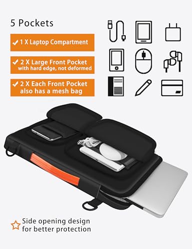 Alfheim Laptop Bag 15,6-16 inch Laptop Cover, 360° Protective Waterproof Shockproof Lightweight MacBook Pro 16 Notebook Briefcase, Compatible with ASUS Lenovo Dell Samsung - color: Dark Grey, size: 15.6"-16"