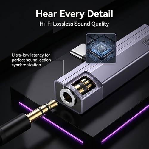 2 Pack USB C to 3.5mm Audio Adapter 2-in-1 HiFi DAC 100W PD Fast Charging Headphone Jack Widely Compatible for iPhone 15/15 Pro, iPad Pro, Samsung Galaxy, Gaming, Car Aux Gray