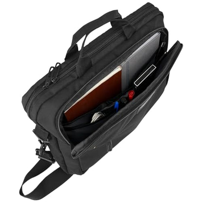 Amazon Basics Laptop Tablet Carrying Case with Shoulder Strap and Grab Handles, 14-inch, Black, Compartments for Storage (Pack of 8) - size: 14 Inch (Pack of 8), style: 1-pack