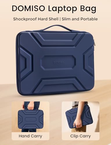DOMISO 17 inch Laptop Sleeve with Handle, Shockproof and Waterproof EVA Protective Laptop case, Laptop Sleeves for 17.3" HP Dell Asus Laptop, Dark Blue - color: Dark Blue, size: 17.3 inch