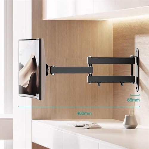 Monitor Arm Full Motion Monitor Wall Mount, Tilt Swivel Rotation Extension Articulating Monitor Arms for Most 14-27 Inch, 4.4-33.0lbs Screens, Max VESA 100x100mm Adjustable Monitor Stands