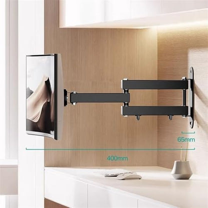 Monitor Arm Full Motion Monitor Wall Mount, Tilt Swivel Rotation Extension Articulating Monitor Arms for Most 14-27 Inch, 4.4-33.0lbs Screens, Max VESA 100x100mm Adjustable Monitor Stands