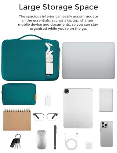 DOMISO 16 inch Laptop Sleeve Case Water Resistant Shockproof Protective Computer Bag for 16" Dell/HP Pavilion Envy/ThinkPad IdeaPad/ASUS Vivobook,Turquoise - color: Turquoise, size: 16 inch