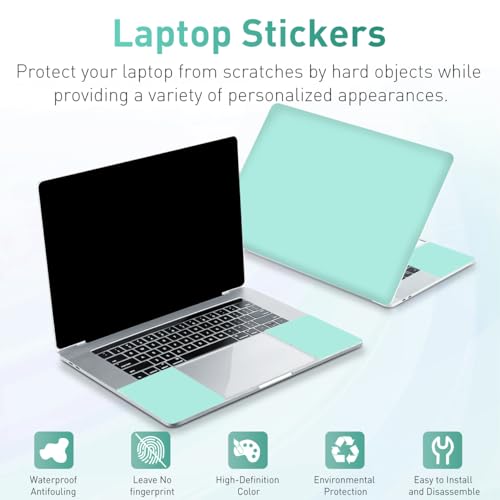 12.1 13 13.3 14 15.4 15.6 Inch Laptop Skin Decal, Laptop Skins Stickers for Notebook PC, Universal Reusable Vinyl Laptop Cover Sticker, Waterproof Art Decal Protector I Mint Green - color: Mint Green