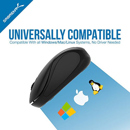 SABRENT Mini Travel 2.4GHz Wireless Mouse with Nano Receiver (MS-WSML) - size: Mini Wireless