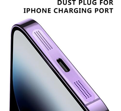 MysticHome for iPhone 17/16 Accessories, 5 Pcs Cell Phone Speaker Anti-Dust Plugs, 1 Pcs USB C Dust Plug, Compatible with Speaker Dust Cover,Purple - color: Purple