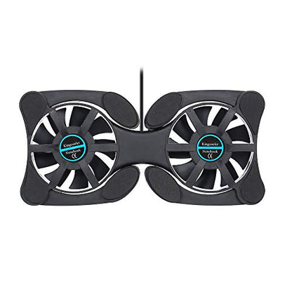 QUZHI Mini Portable Folding Foldable USB Dual Fan Cooler Cooling Pad for PC Laptop Notebook 7