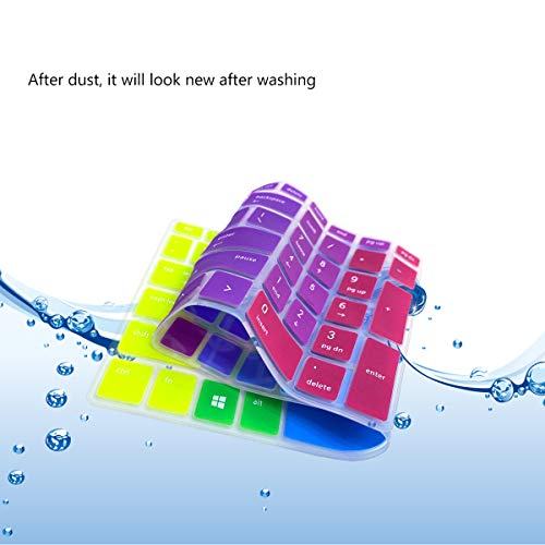 2PCS Keyboard Cover for 15.6" HP ProBook 450(G5/G6/G7) 455(G5/G6/G7) 650 G4,17.3" HP ProBook 470 G5 (Not Fit ProBook 450/455 G8 G4 G3 G2 G1, ProBook 650 G8 G5 G3 G2 G1)(Rainbow+Clear) - color: Rainbow+clear