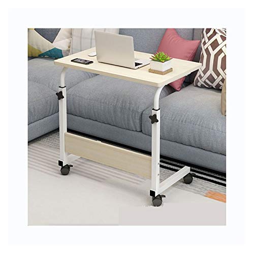 GaRcan Overbed Table Wheels The Sofa Overbed Table Rolling Table Tilting Overbed Table with Wheels Rolling Laptop Table Overbed Desk Rolling Laptop Stand Over Bed Desk (80 * 40 Wood Grain Color) - color: 80*40 Wood Grain Color