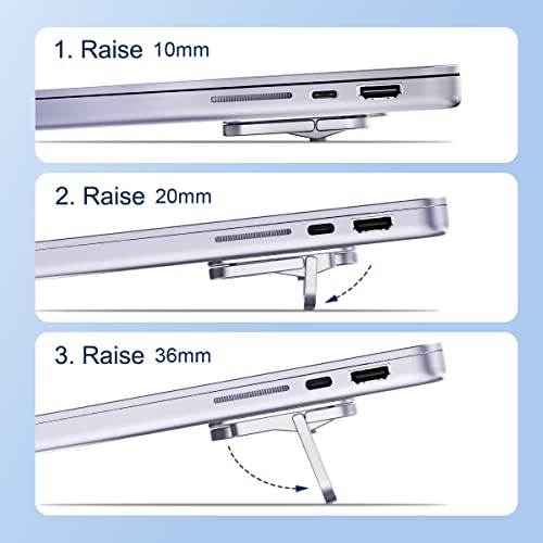 Hagibis Adjustable Laptop Stand for Desk - Portable Laptop Riser, Ergonomic Aluminum Cooling Pad for MacBook Pro Air, Tablet (Silver) - color: Silver