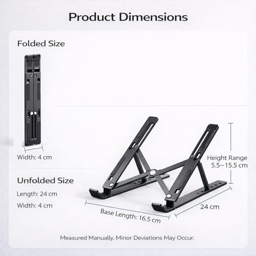 Foldable Tablet Stand, Non-Slip 6-Level Adjustable Laptop Stand Compatible with All Computers and Laptops, (Black) - color: Black